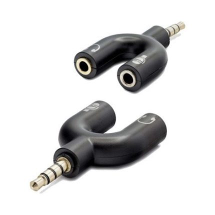 Hadron HN4612K 3.5mm Kulaklık Mikrofon Ayırıcı Y Kablo - Tam Siyah