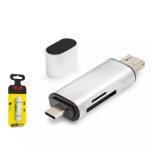 Hadron HDX7053 Type-C OTG Kart Okuyucu & USB Hub - SD/MicroSD Gri