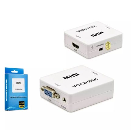 Hadron HDX1283 VGA to HDMI Dişi Ses Çıkışlı 1080p Full HD Görüntü Dönüştürücü Adaptör -Beyaz-1 ADET