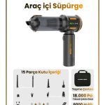 Harvox Professional 18000PA Fırçasız Motorlu Şarjlı Araç Süpürgesi - Sarı