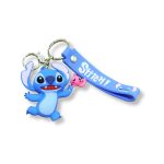 Stitch v1 Premium 3D Figürlü Mavi Bilek Kayışlı Anahtarlık - 1 ADET