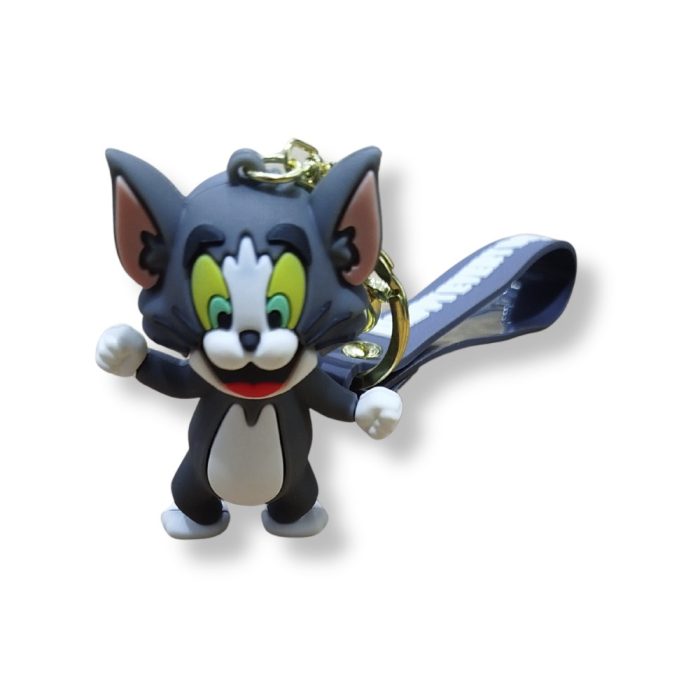 Tom ve Jerry Serisi Tom 3D Figürlü Soft Gri Bilek Kayışlı Anahtarlık - 1 ADET - Görsel 3