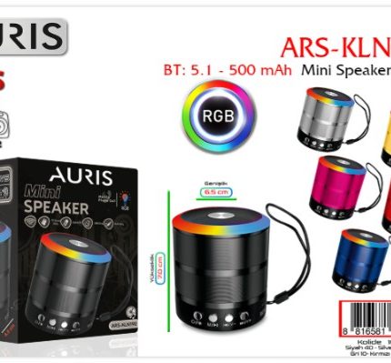 Auris KLN190 Bluetooth Speaker Mini Işıklı BT 5.1 Şarjlı