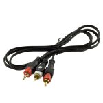PowerMaster PM-9486 3.5mm to 2xRCA Stereo Ses Kablosu Gold 1.5m