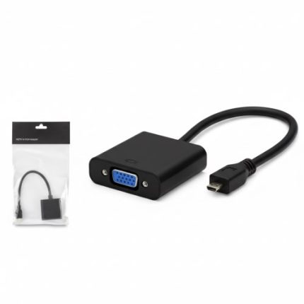 Hadron HDX7810 Micro USB to VGA Dişi Çevirici Adaptör - Siyah
