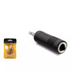 Hadron HDX1331 3.5mm Dişi to 6.35mm Erkek Stereo Ses Dönüştürücü Adaptör - Siyah - 1 ADET