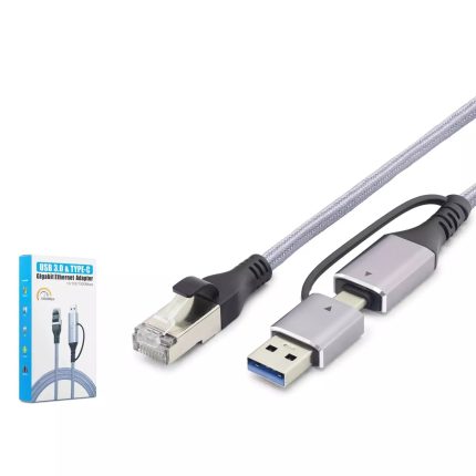 Hadron HDX7876 USB 3.0 ve Type-C Gigabit Ethernet Adaptörü 1000 Mbps - GRİ