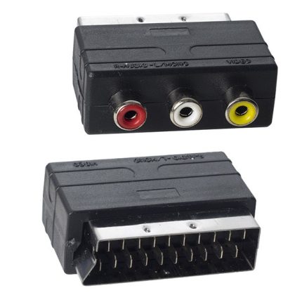 Powermaster PM-2067 Scart Erkek - 3 RCA Dişi Mini Ses ve Görüntü Adaptörü