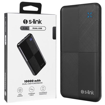S-Link IP-G12N 10.000 mAh Slim Powerbank - Type-C & Micro-USB Girişli Siyah