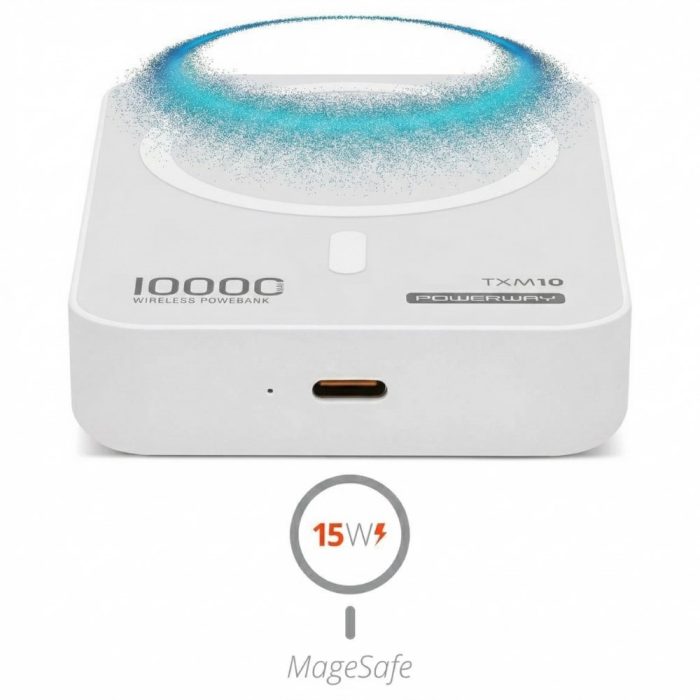 Powerway TXM10 10.000 mAh 15W MagSafe Kablosuz Hızlı Şarjlı Standlı Powerbank - Görsel 2