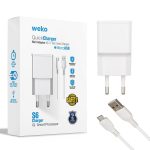 Weko WK-21434 2.1A Hızlı Şarj Adaptörü + 70cm Micro USB Kablo Seti