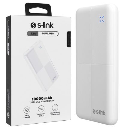 S-Link IP-G12N 10.000 mAh Slim Powerbank - Type-C & Micro-USB Girişli Beyaz