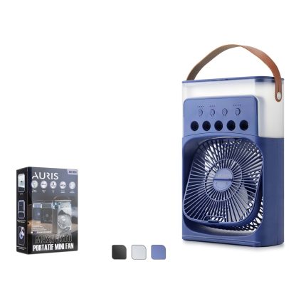 Auris ARSFNS10 Masa Üstü Buharlı Mini Fan 600 ml - 3 Kademe Serinletici - Mavi