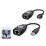 Hadron HDX5008 USB RJ45 Kablolu Uzatma Seti 45 Metre - SİYAH